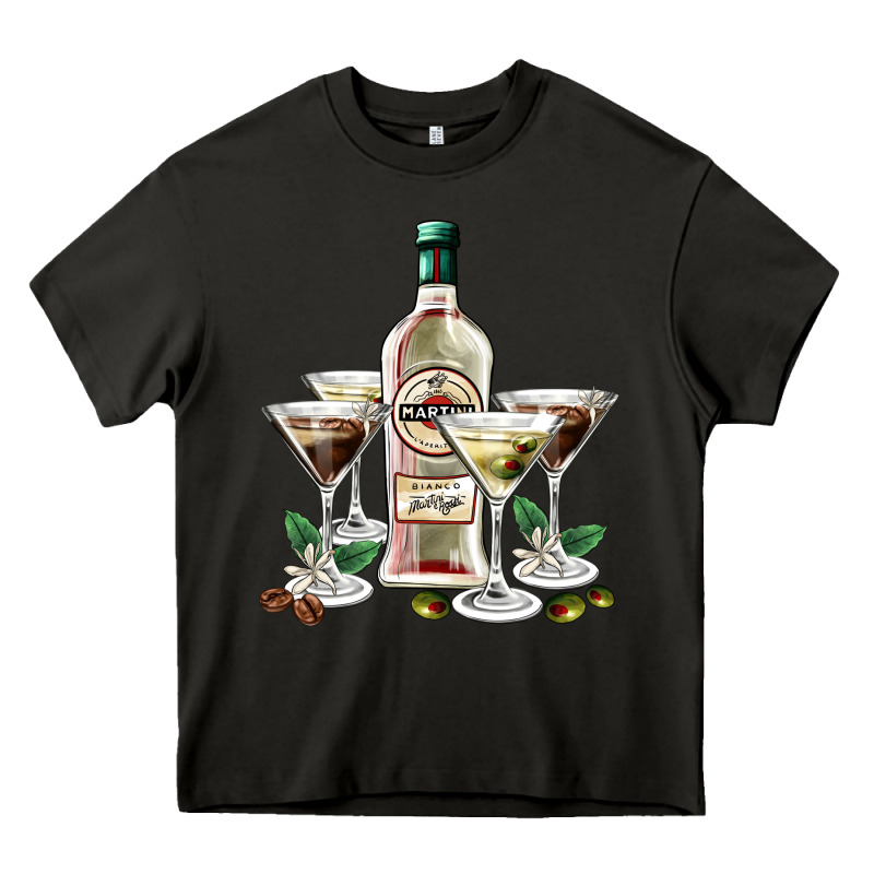 Martini Glasses And Martini Bottle Heavy Core Tee by AdoDesignShop | Teevron