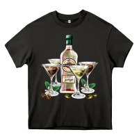 Asphalt martini glasses and martini bottle Heavy Core Tee - AdoDesignShop