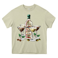 Mossy martini glasses and martini bottle Heavy Core Tee - AdoDesignShop