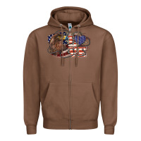 Chestnut Love America Eagle 4th of july Zipper Hoodie - HowdyJamesFarm