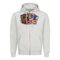 Dove Grey Love America Eagle 4th of july Zipper Hoodie - HowdyJamesFarm