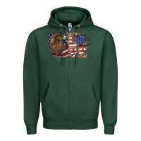 Sports Green Love America Eagle 4th of july Zipper Hoodie - HowdyJamesFarm
