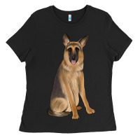Black german shepherd Ladies Tee - JahusDesignShop