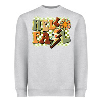 Heather Grey groovy hello fall Heavyweight Sweatshirt - BarkalooDesign