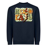 Navy groovy hello fall Heavyweight Sweatshirt - BarkalooDesign