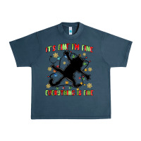 Midnight Navy it's fine i'm fine everything is fine Urban Heavy Tee - MaliasSmallBusiness
