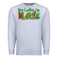 Heather Grey St. Patrick's One lucky Nurse Premium Sweatshirt - OliviaCreatesArt