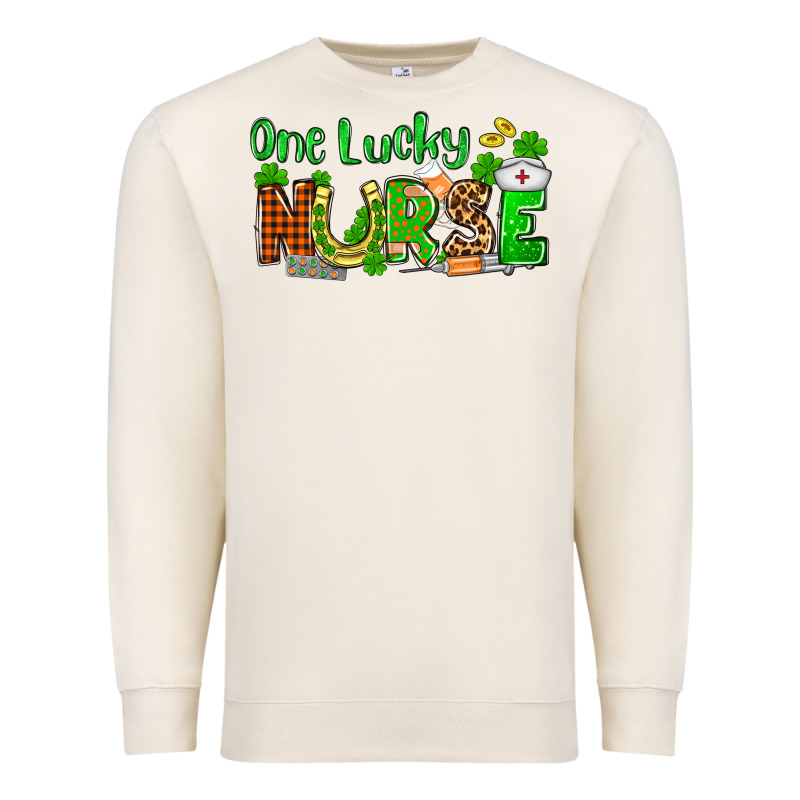 St. Patrick's One Lucky Nurse Premium Sweatshirt by OliviaCreatesArt | Teevron