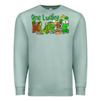 Seafoam St. Patrick's One lucky Nurse Premium Sweatshirt - OliviaCreatesArt