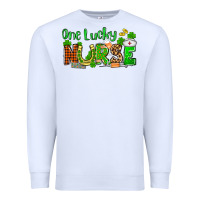 White St. Patrick's One lucky Nurse Premium Sweatshirt - OliviaCreatesArt