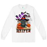 White Boo heifer black angus Long Sleeve Tee - RanaPortraitStore