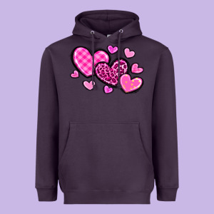 Love Hearts Heavyweight Hoodie Designed By Oliviacreatesart