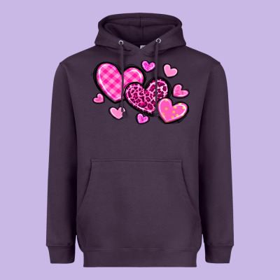 Love Hearts Heavyweight Hoodie Designed By Oliviacreatesart