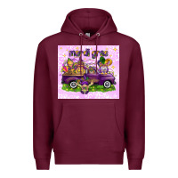 Burgundy Mardi Gras with gnomies tumbler Premium Hoodie - HowdyJamesFarm