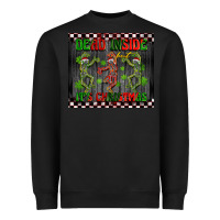 Black dead inside but it's Christmas dancing skeletons Heavyweight Sweatshirt - BarkalooDesign