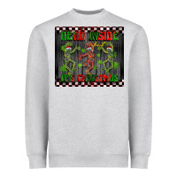 Heather Grey dead inside but it's Christmas dancing skeletons Heavyweight Sweatshirt - BarkalooDesign