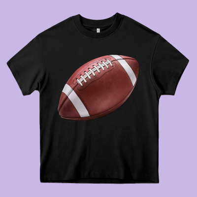 Football Ball Heavy Core Tee Designed By Jahusdesignshop