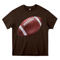 Chocolate Brown football ball Heavy Core Tee - JahusDesignShop