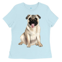 Baby Blue pug Ladies Tee - JahusDesignShop