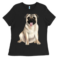 Black pug Ladies Tee - JahusDesignShop