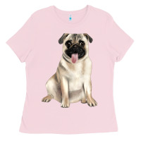 Bubblegum Pink pug Ladies Tee - JahusDesignShop