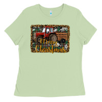 Matcha Merry Christmas Farm Tractor Ladies Tee - RanaPortraitStore
