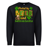 Black St. Patrick's Fueled by beer and shenanigangs Premium Sweatshirt - OliviaCreatesArt