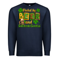 Navy St. Patrick's Fueled by beer and shenanigangs Premium Sweatshirt - OliviaCreatesArt