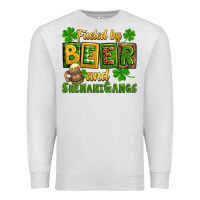 Oatmeal Heather St. Patrick's Fueled by beer and shenanigangs Premium Sweatshirt - OliviaCreatesArt