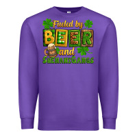 Purple St. Patrick's Fueled by beer and shenanigangs Premium Sweatshirt - OliviaCreatesArt