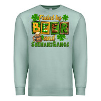 Seafoam St. Patrick's Fueled by beer and shenanigangs Premium Sweatshirt - OliviaCreatesArt