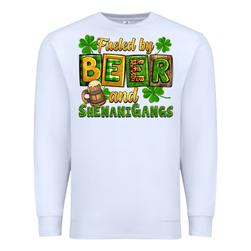 St. Patrick's Fueled By Beer And Shenanigangs Premium Sweatshirt by OliviaCreatesArt | Teevron