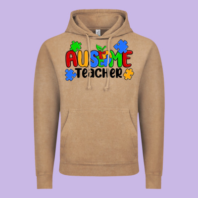 Ausome Teacher Vintage Hoodie Designed By Maliassmallbusiness