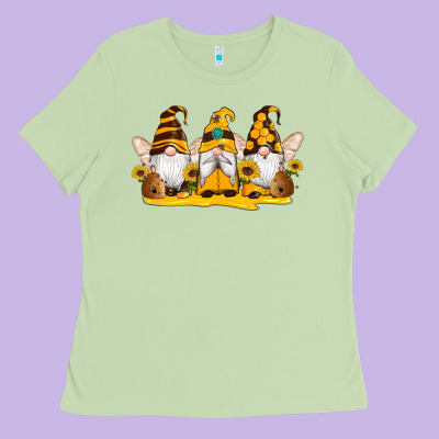 Western Bee Gnomes Beehive Honey Sunflowers Ladies Tee Designed By Artiststas