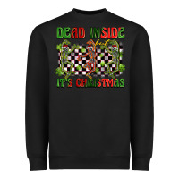 Black dead inside but it's christmas dancing skeletons Heavyweight Sweatshirt - BarkalooDesign