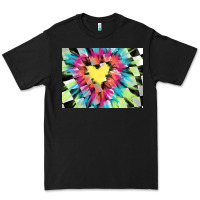 Black tie dye hearth shaped race flag background 3200x2400 Premium Tee - AdoDesignShop
