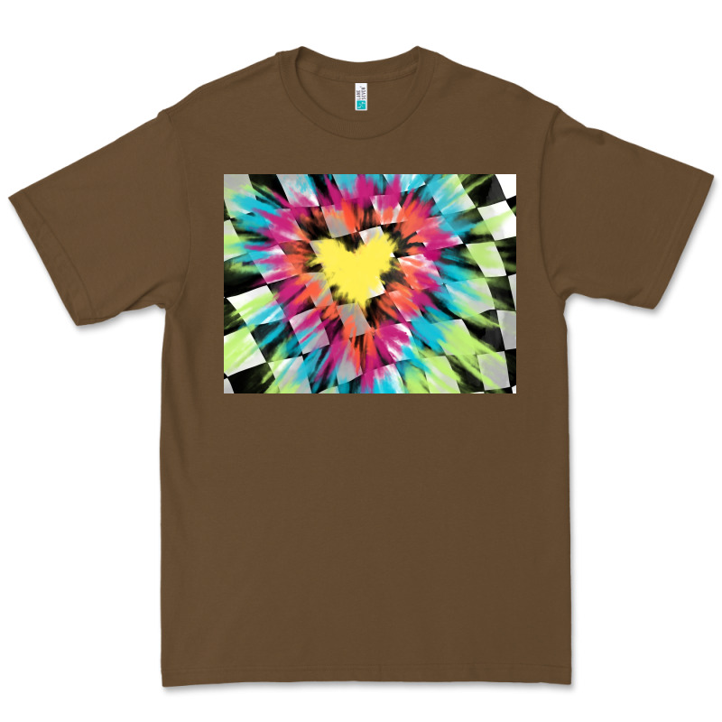 Tie Dye Hearth Shaped Race Flag Background 3200x2400 Premium Tee by AdoDesignShop | Teevron