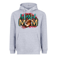 Heather Grey blessed american football mom lightbulb letters Heavyweight Hoodie - OliviaCreatesArt
