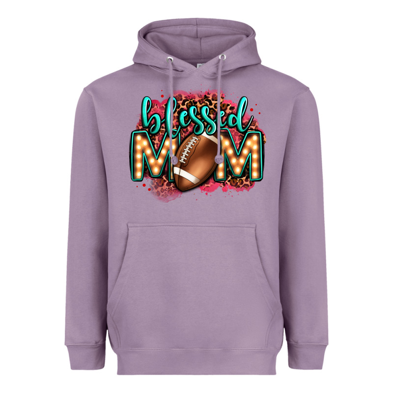 Blessed American Football Mom Lightbulb Letters Heavyweight Hoodie by OliviaCreatesArt | Teevron