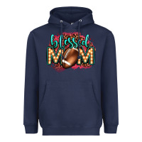 Navy blessed american football mom lightbulb letters Heavyweight Hoodie - OliviaCreatesArt
