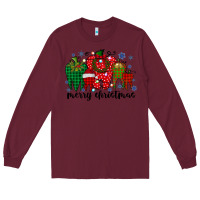 Burgundy merry christmas tooth Long Sleeve Tee - RacoonDesign
