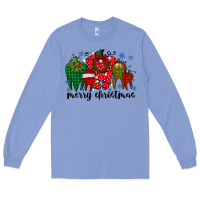 Colony Blue merry christmas tooth Long Sleeve Tee - RacoonDesign