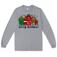 Heather Grey merry christmas tooth Long Sleeve Tee - RacoonDesign