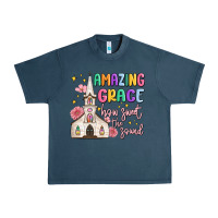 Midnight Navy amazing grace how sweet the sound Urban Heavy Tee - MaliasSmallBusiness