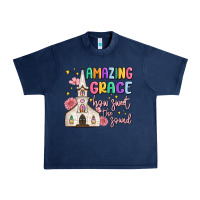 Navy amazing grace how sweet the sound Urban Heavy Tee - MaliasSmallBusiness