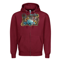 Burgundy Small town USA truck 4th of july Zipper Hoodie - HowdyJamesFarm
