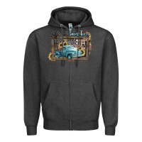 Charcoal Heather Small town USA truck 4th of july Zipper Hoodie - HowdyJamesFarm