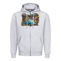 Heather Grey Small town USA truck 4th of july Zipper Hoodie - HowdyJamesFarm