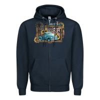 Navy Small town USA truck 4th of july Zipper Hoodie - HowdyJamesFarm
