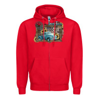 Red Small town USA truck 4th of july Zipper Hoodie - HowdyJamesFarm